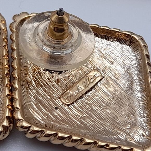 Vintage Park Lane Bracelet Post Earrings Set, Black Enamel Rhinestones - Picture 7 of 11